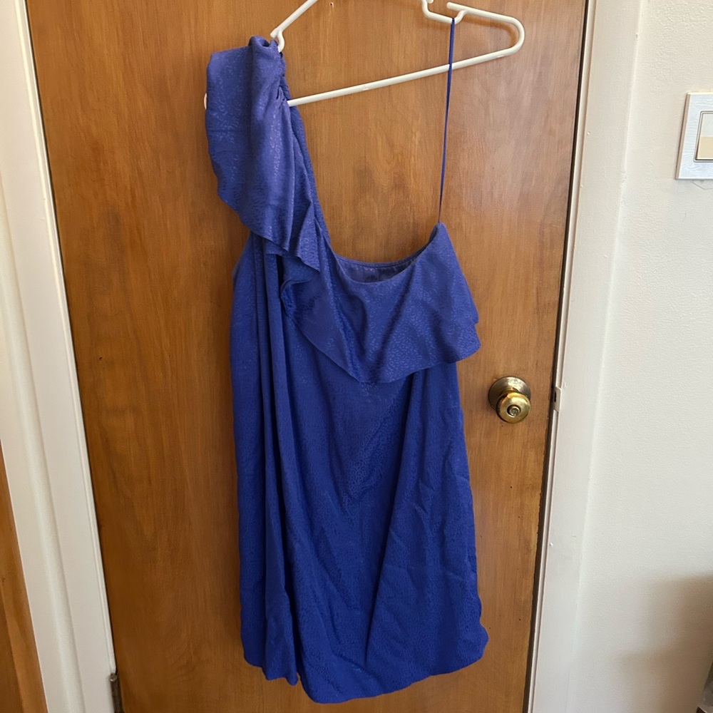 Anthropologie Asymmetrical Blue Dress